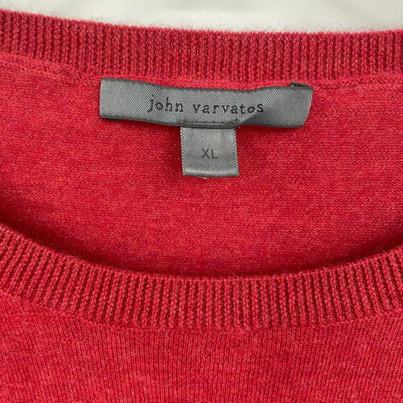 John Varvatos Men’s 100% Cashmere Sweater, Rust Color, Sz. XL **SMALL HOLE** - Picture 6 of 13